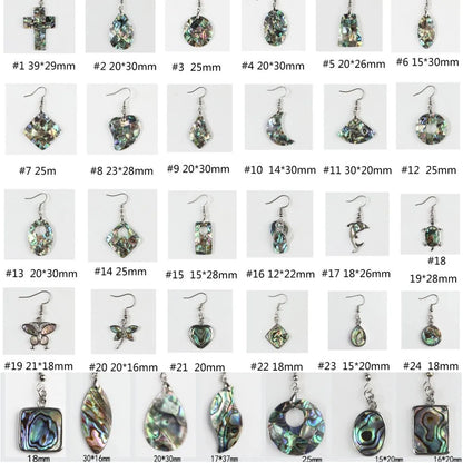 1 Pair Casual Geometric Irregular Plating Abalone Shell Drop Earrings