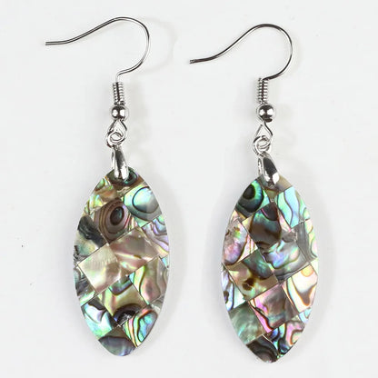 1 Pair Casual Geometric Irregular Plating Abalone Shell Drop Earrings