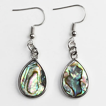 1 Pair Casual Geometric Irregular Plating Abalone Shell Drop Earrings