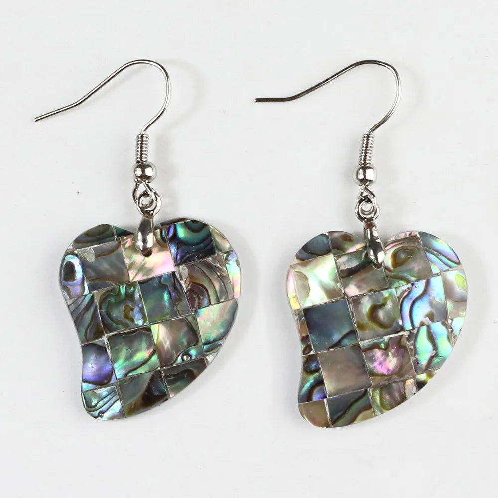 1 Pair Casual Geometric Irregular Plating Abalone Shell Drop Earrings