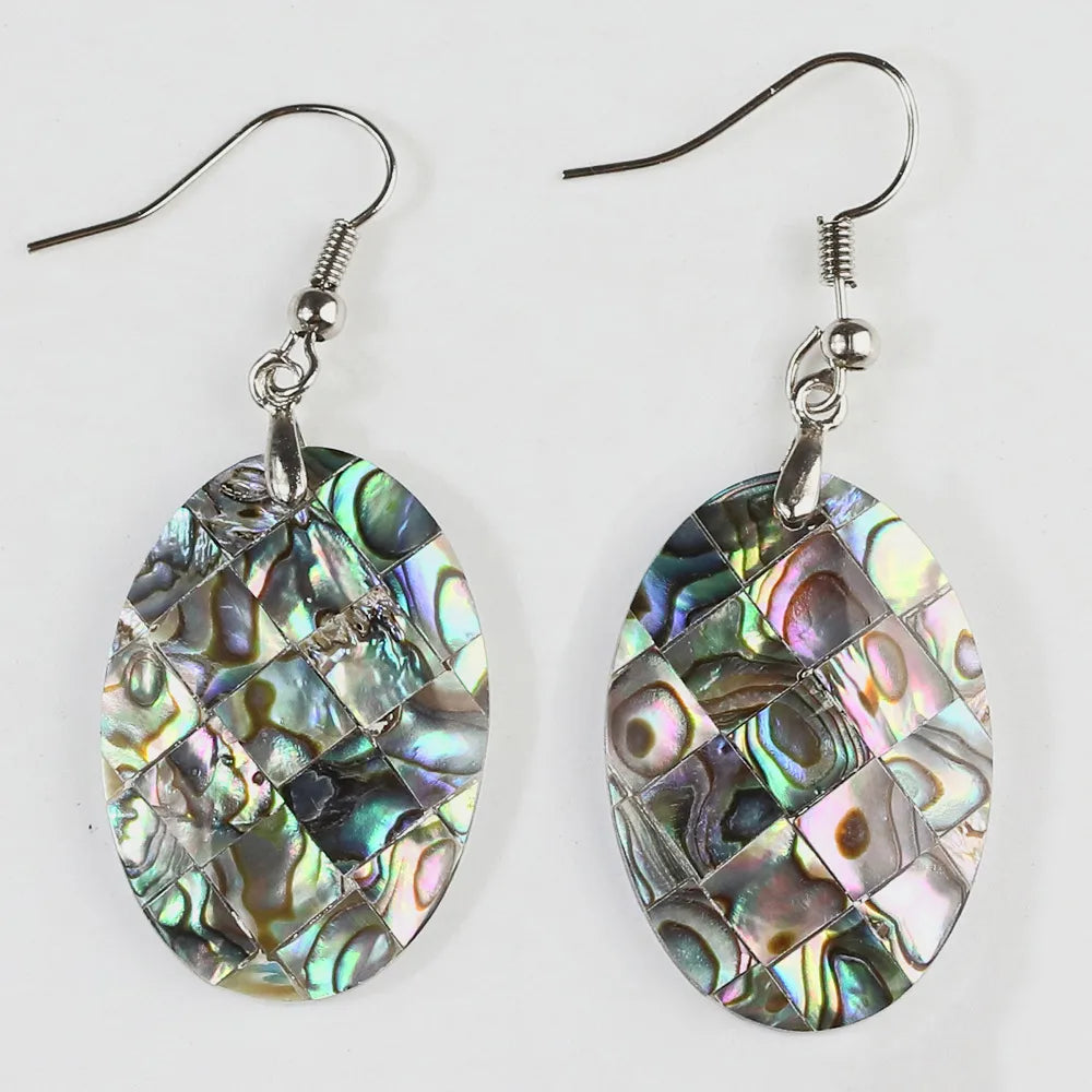 1 Pair Casual Geometric Irregular Plating Abalone Shell Drop Earrings