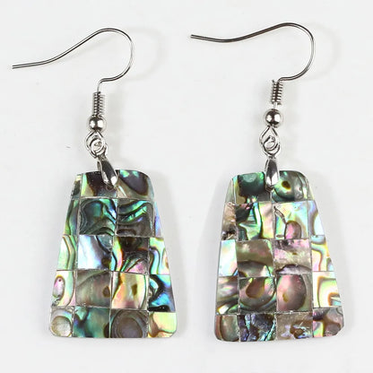 1 Pair Casual Geometric Irregular Plating Abalone Shell Drop Earrings