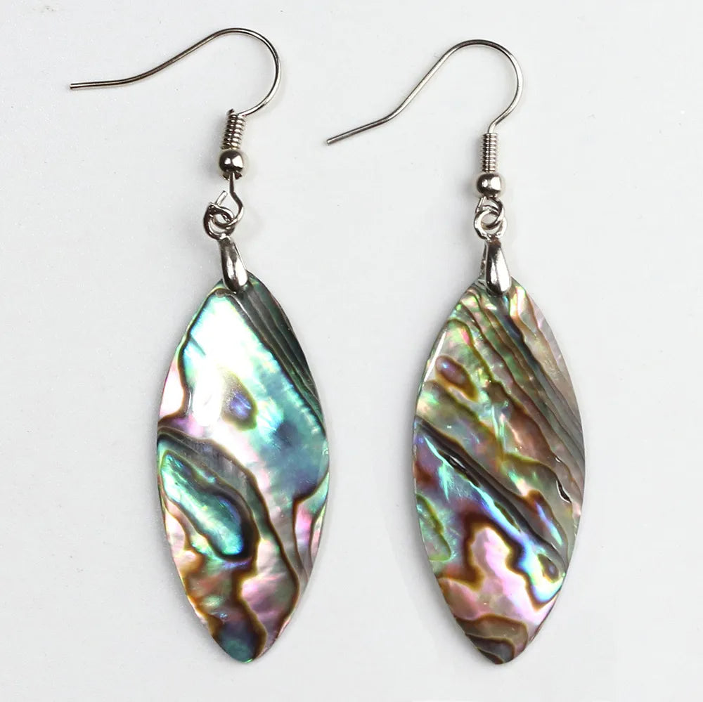 1 Pair Casual Geometric Irregular Plating Abalone Shell Drop Earrings