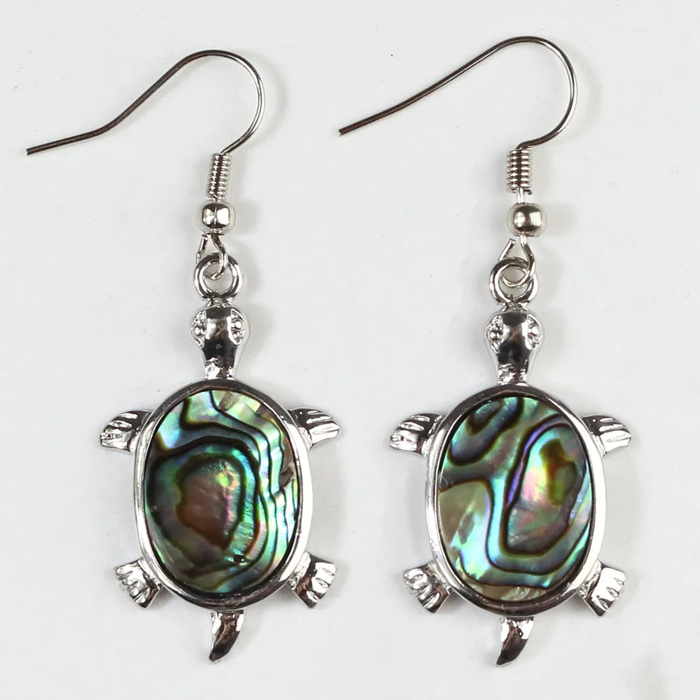 1 Pair Casual Geometric Irregular Plating Abalone Shell Drop Earrings