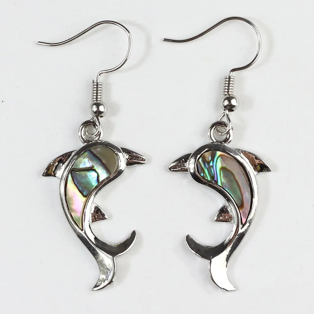 1 Pair Casual Geometric Irregular Plating Abalone Shell Drop Earrings