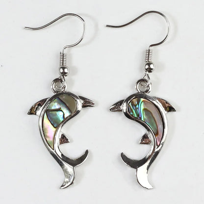 1 Pair Casual Geometric Irregular Plating Abalone Shell Drop Earrings