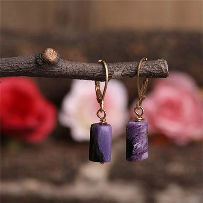 1 Pair Casual Geometric Irregular Plating Natural Stone Drop Earrings