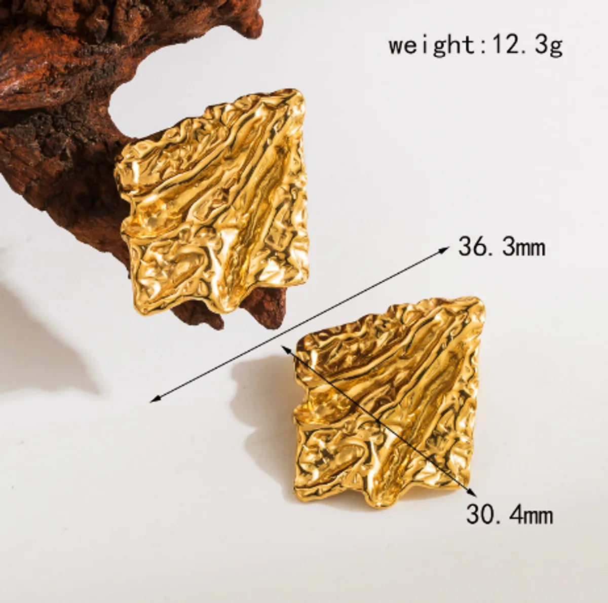 1 Pair Casual Geometric Plating 304 Stainless Steel 18K Gold Plated Ear Studs