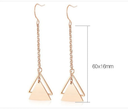 1 Pair Casual Geometric Plating Stainless Steel 18K Gold Plated Drop Earrings