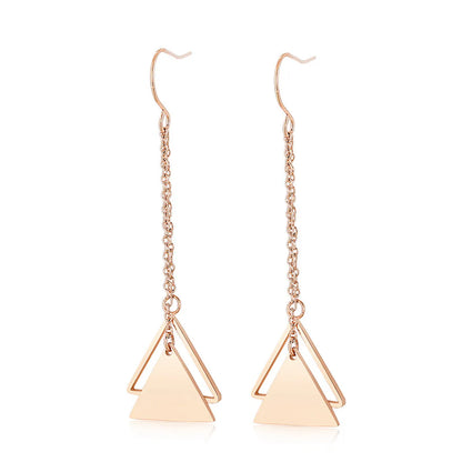 1 Pair Casual Geometric Plating Stainless Steel 18K Gold Plated Drop Earrings