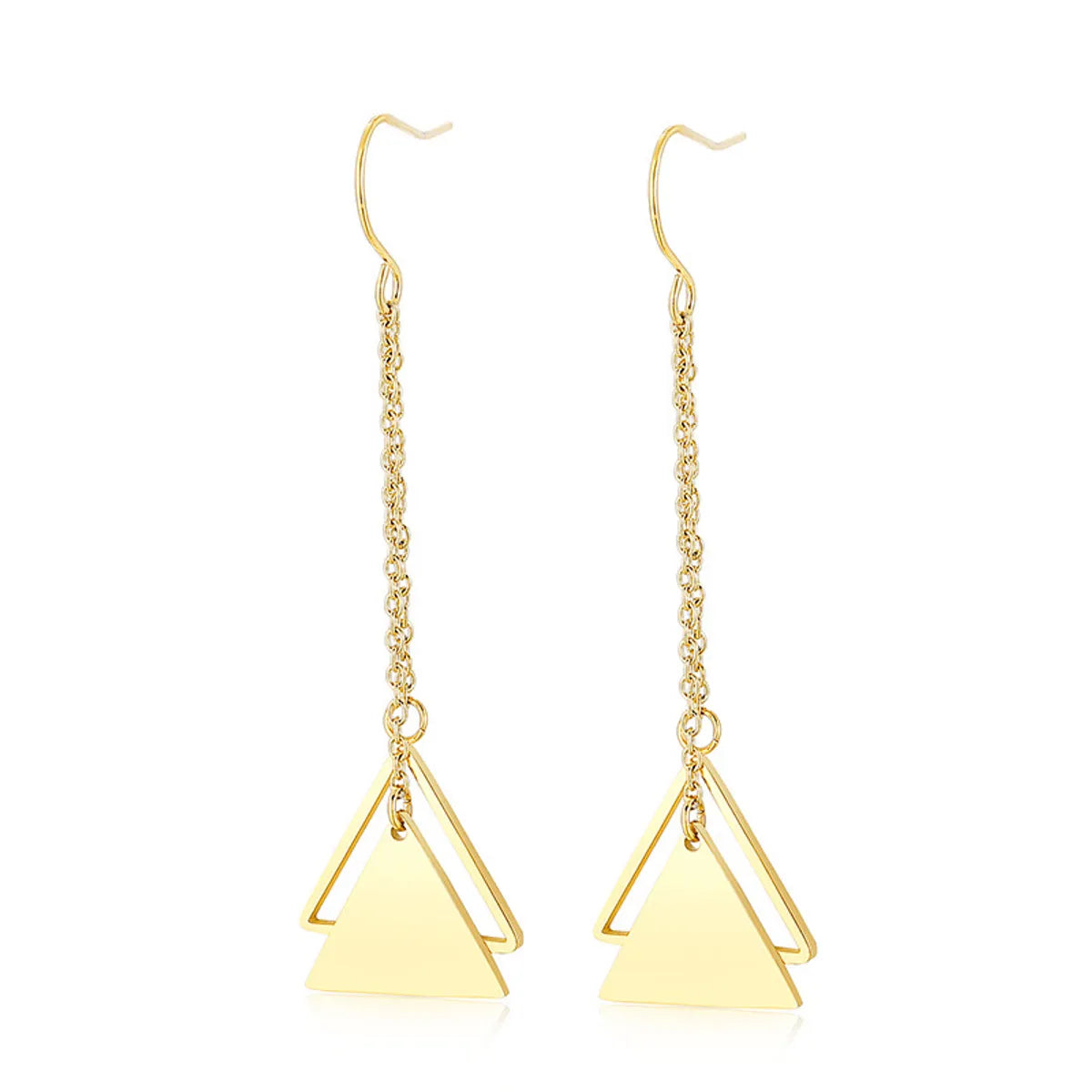 1 Pair Casual Geometric Plating Stainless Steel 18K Gold Plated Drop Earrings