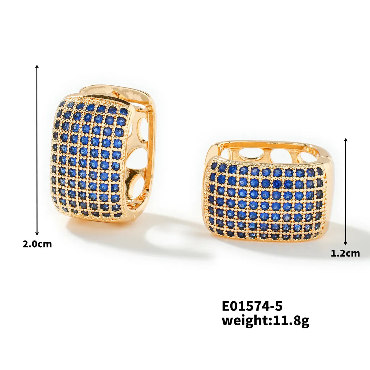 1 Pair Casual Glam Shiny Solid Color Inlay Copper Zircon K Gold Plated Rhodium Plated Earrings