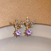 1 Pair Casual Glam Simple Style Moon Butterfly Bird Plating Inlay Alloy Rhinestones 14k Gold Plated Ear Studs