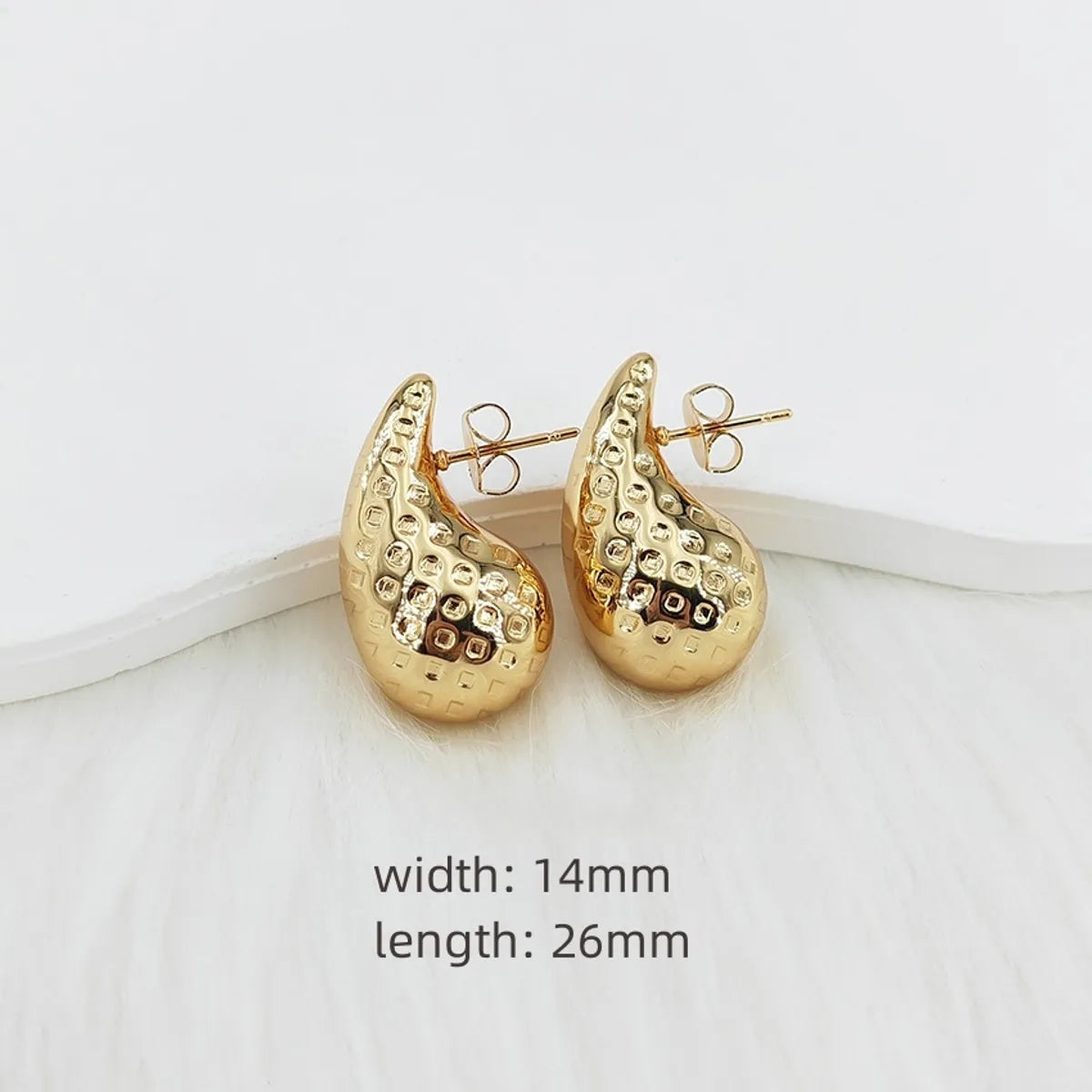 1 Pair Casual Glam Water Droplets Polishing 304 Stainless Steel Steel Gold Plated Ear Studs