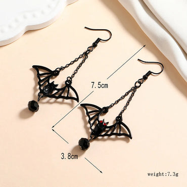 1 Pair Casual Gothic Bat Alloy Drop Earrings