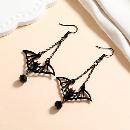 1 Pair Casual Gothic Bat Alloy Drop Earrings