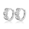 1 Pair Casual Hawaiian Double Heart Heart Shape Plating Inlay Sterling Silver Zircon White Gold Plated Gold Plated Earrings