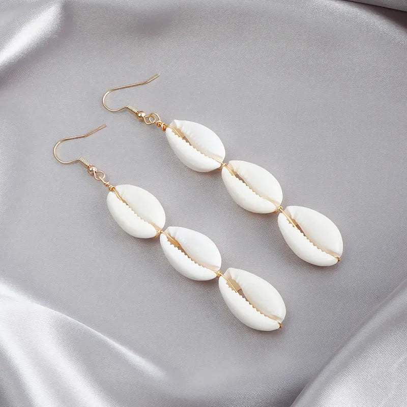 1 Pair Casual Hawaiian Vacation Shell Alloy Shell Drop Earrings