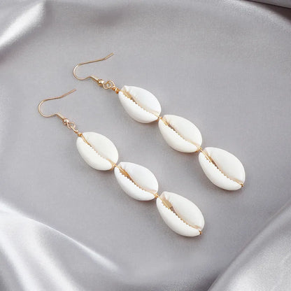 1 Pair Casual Hawaiian Vacation Shell Alloy Shell Drop Earrings