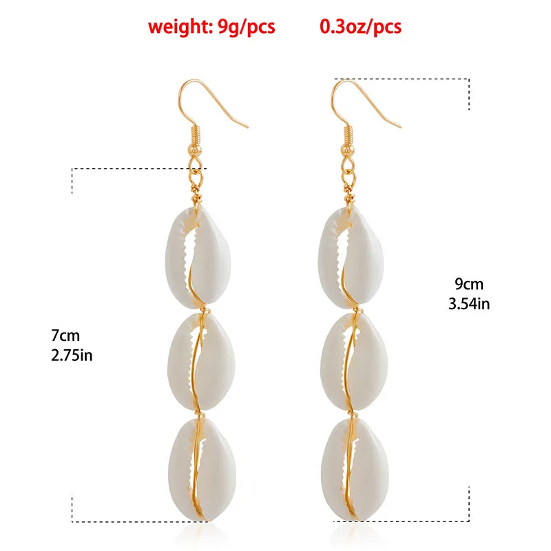 1 Pair Casual Hawaiian Vacation Shell Alloy Shell Drop Earrings