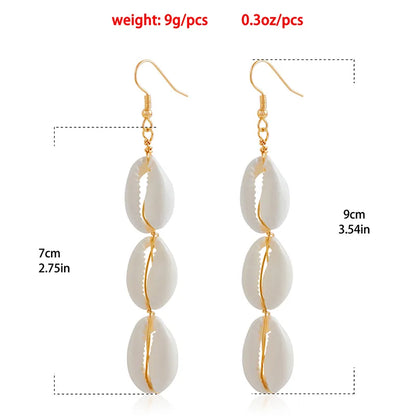 1 Pair Casual Hawaiian Vacation Shell Alloy Shell Drop Earrings