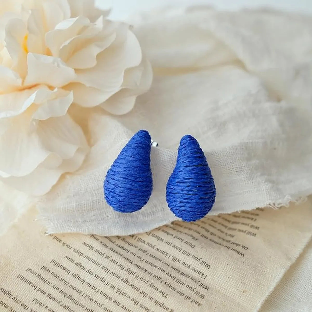 1 Pair Casual Hawaiian Vacation Water Droplets Handmade Alloy Ear Studs