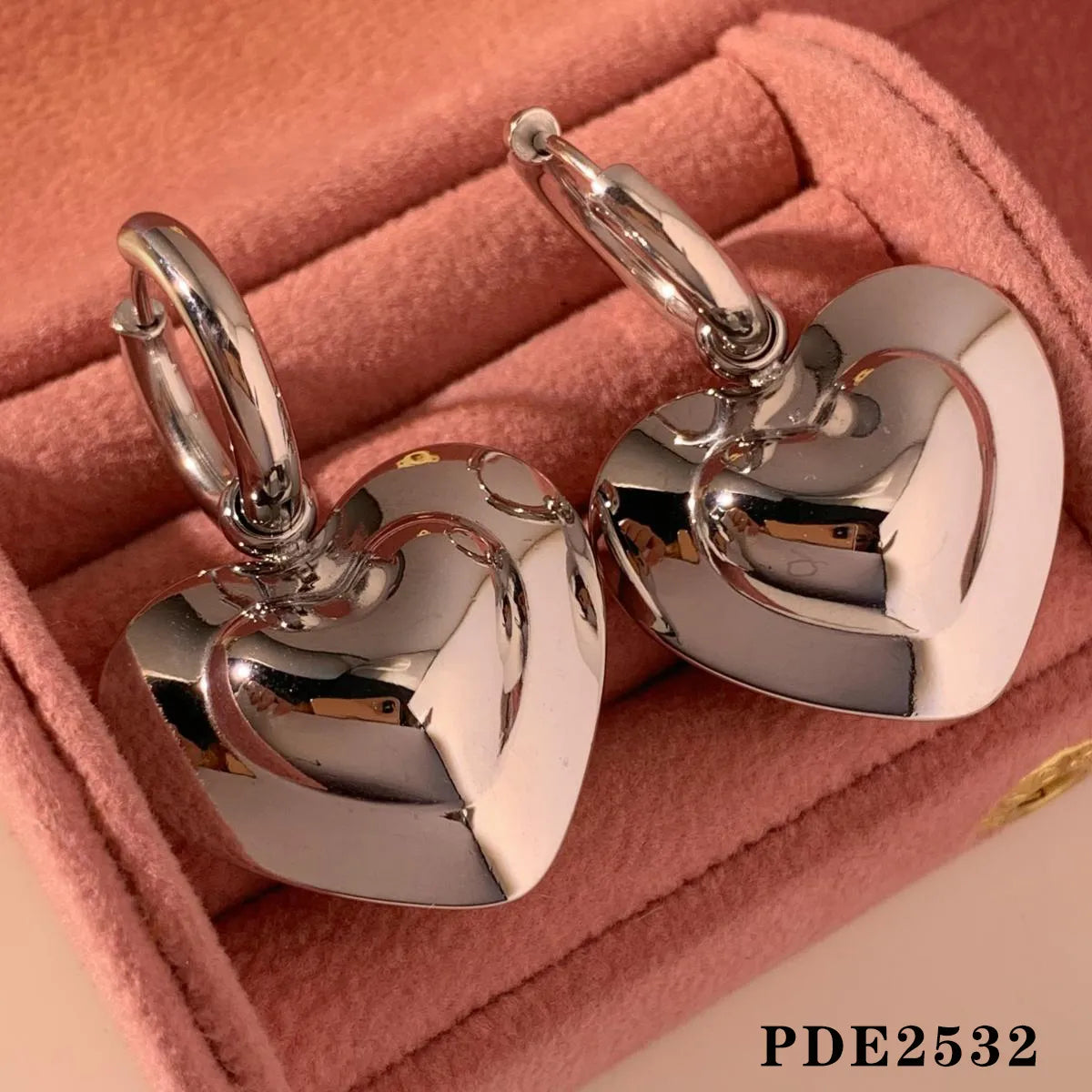 1 Pair Casual Heart Shape 304 Stainless Steel No Inlaid 16K Gold Plated White Gold Plated Gold Plated Drop Earrings