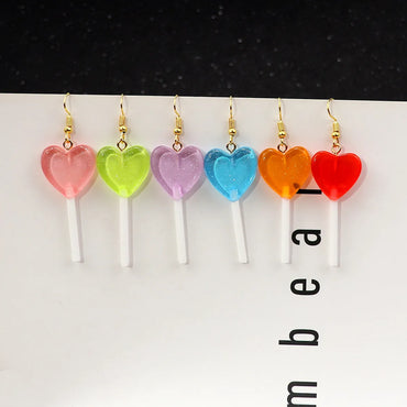 1 Pair Casual Heart Shape Resin Plating Women's Drop Earrings