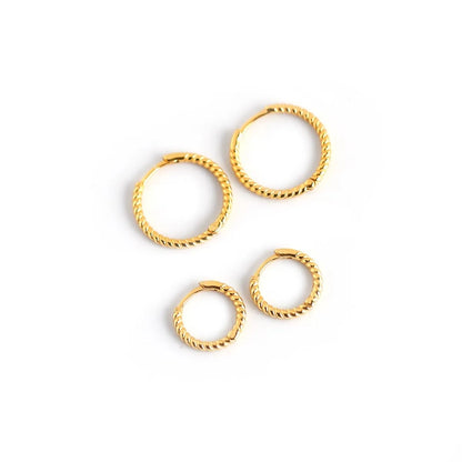 1 Pair Casual Hip-Hop Circle Round Plating Sterling Silver White Gold Plated Gold Plated Earrings