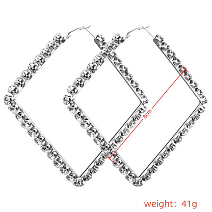 1 Pair Casual Hip-Hop Retro Solid Color Plating Inlay Copper Alloy Rhinestones Silver Plated Earrings