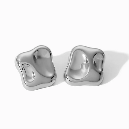 1 Pair Casual Irregular Geometric Polishing Stainless Steel 18K Gold Plated Ear Studs