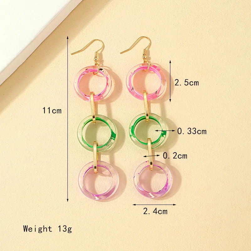 1 Pair Casual Lady Vacation Geometric Plating Arylic 14k Gold Plated Drop Earrings