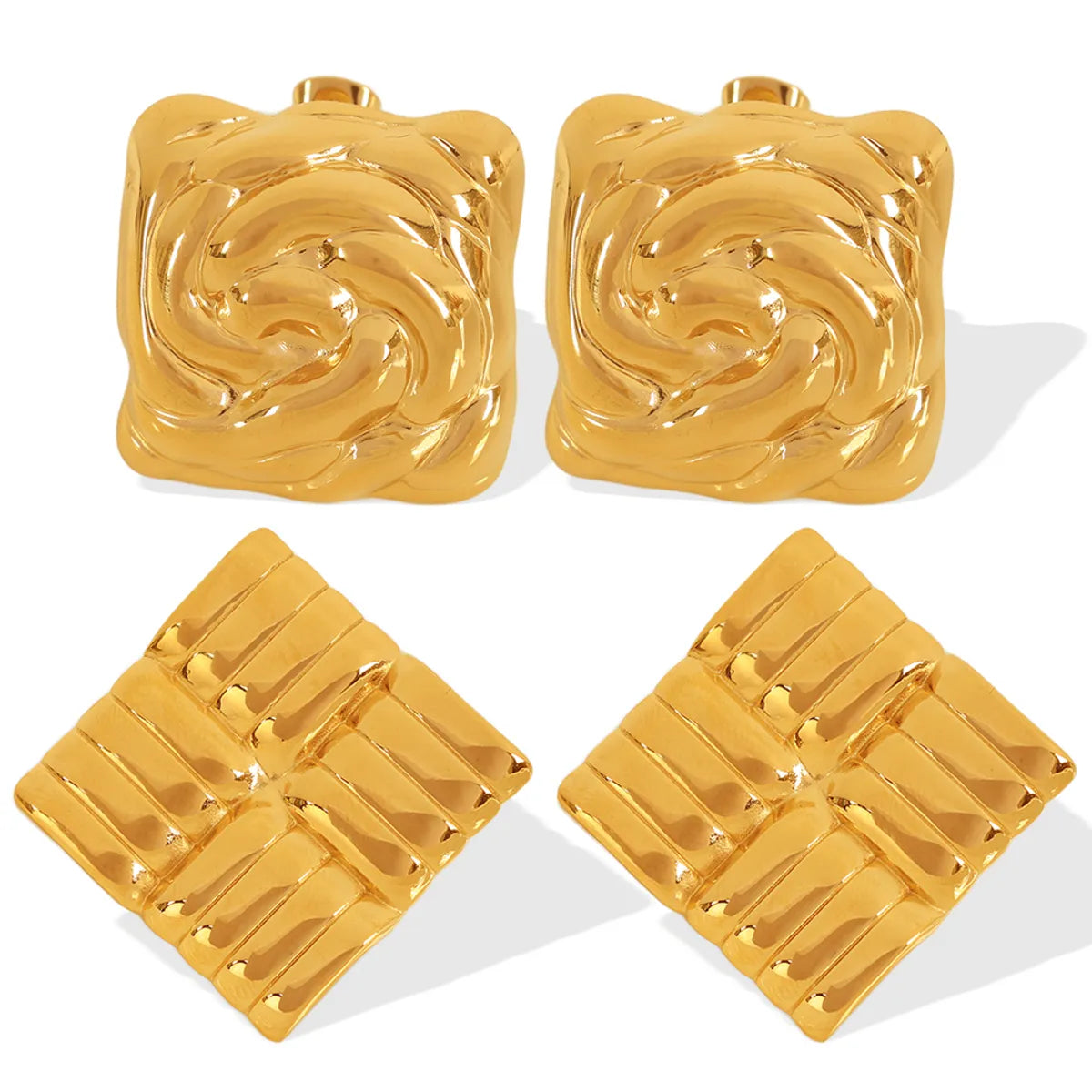 1 Pair Casual Luxurious Modern Style Geometric Plating 304 Stainless Steel 18K Gold Plated Drop Earrings