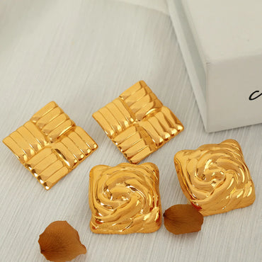 1 Pair Casual Luxurious Modern Style Geometric Plating 304 Stainless Steel 18K Gold Plated Drop Earrings