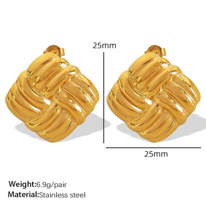 1 Pair Casual Luxurious Modern Style Geometric Plating 304 Stainless Steel 18K Gold Plated Drop Earrings