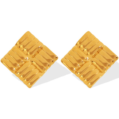 1 Pair Casual Luxurious Modern Style Geometric Plating 304 Stainless Steel 18K Gold Plated Drop Earrings