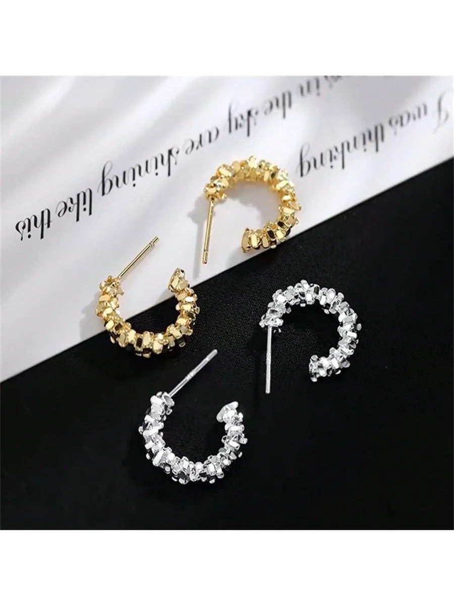 1 Pair Casual Luxurious Queen Geometric 304 Stainless Steel Sterling Silver Gold Plated Earrings