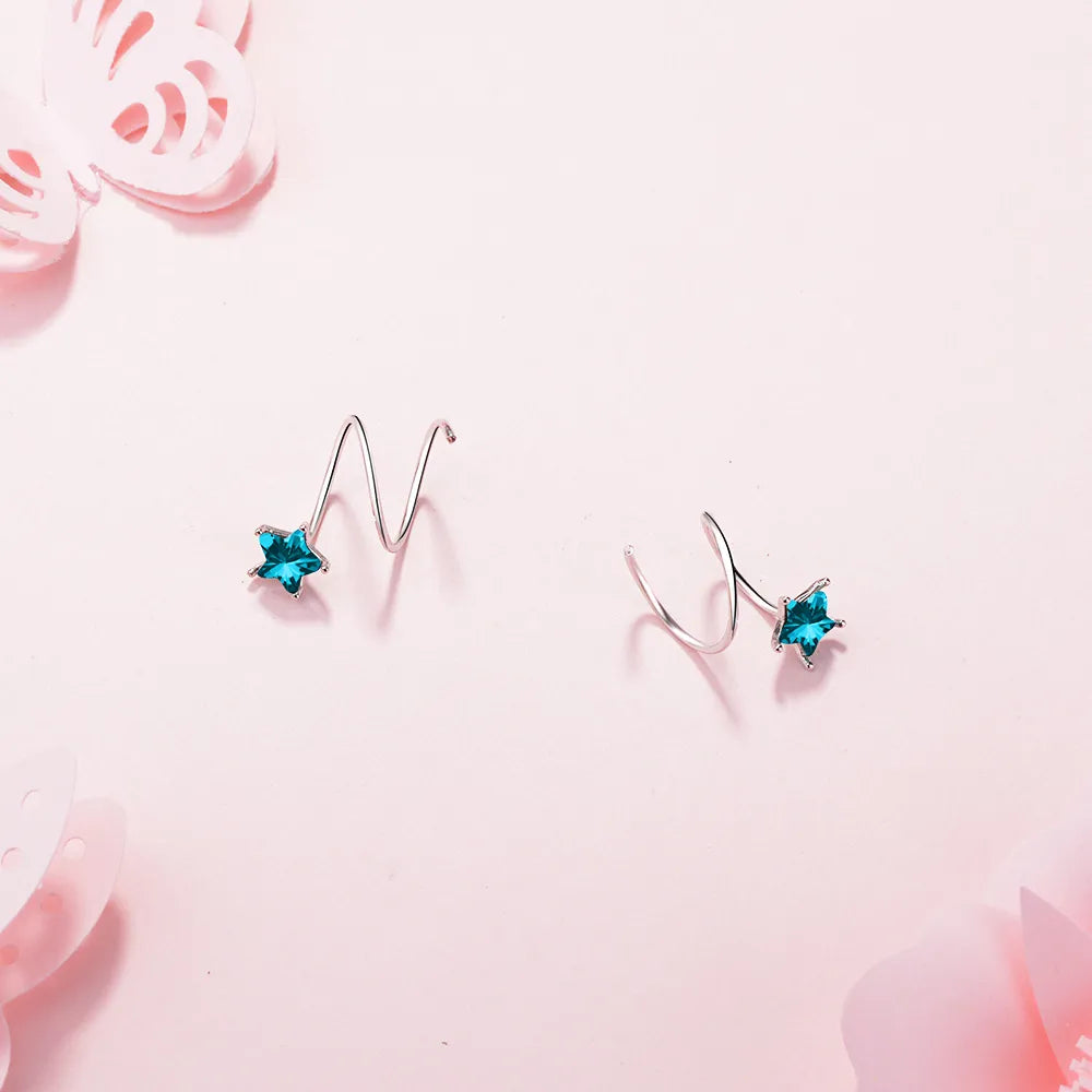 1 Pair Casual Luxurious Star Inlay Copper Crystal Ear Studs