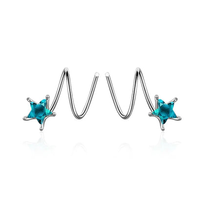 1 Pair Casual Luxurious Star Inlay Copper Crystal Ear Studs