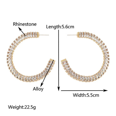 1 Pair Casual Luxurious Vacation C Shape Plating Inlay Alloy Rhinestone Rhinestones Gold Plated Ear Studs