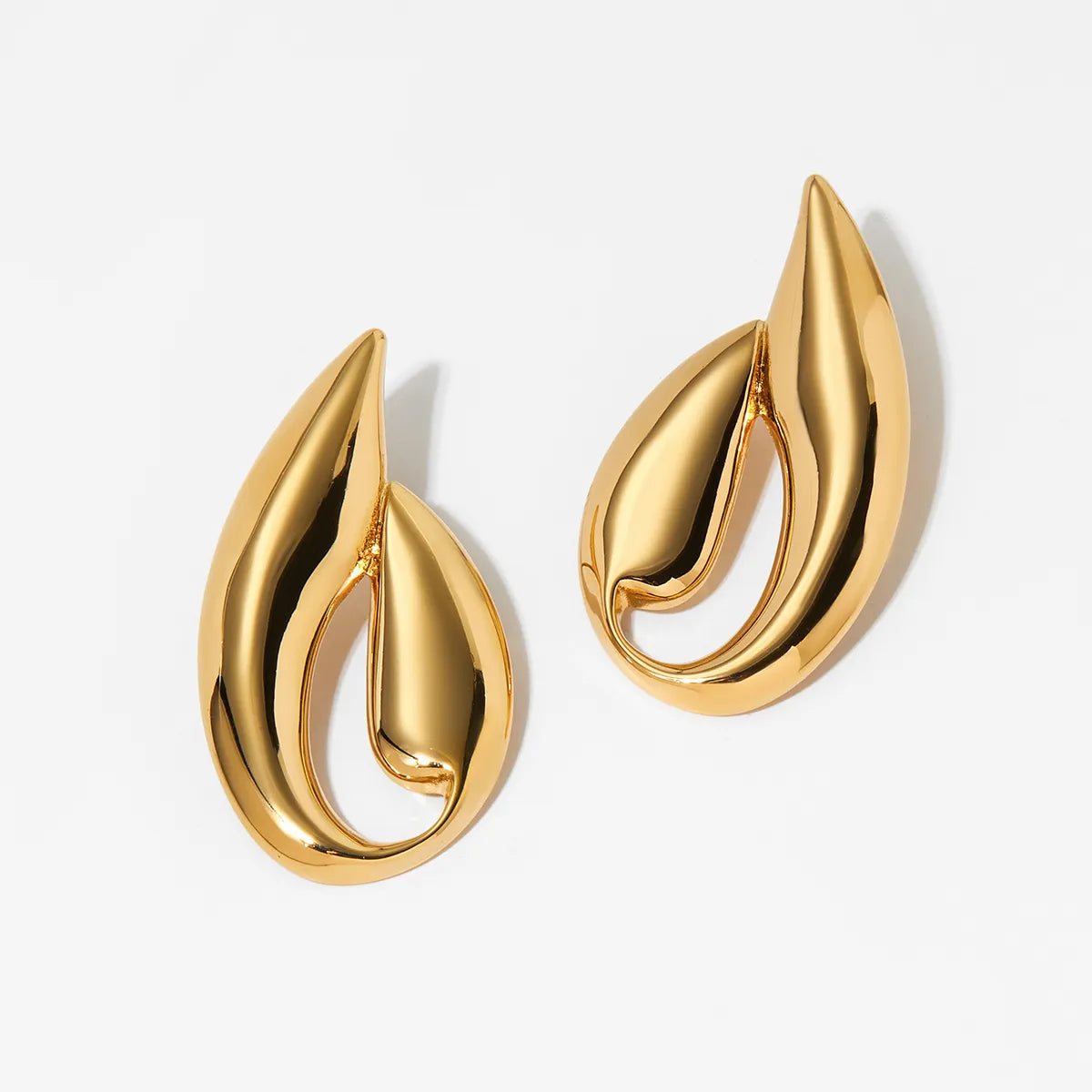 1 Pair Casual Modern Style Artistic Water Droplets 304 Stainless Steel 16K Gold Plated White Gold Plated Gold Plated Ear Studs