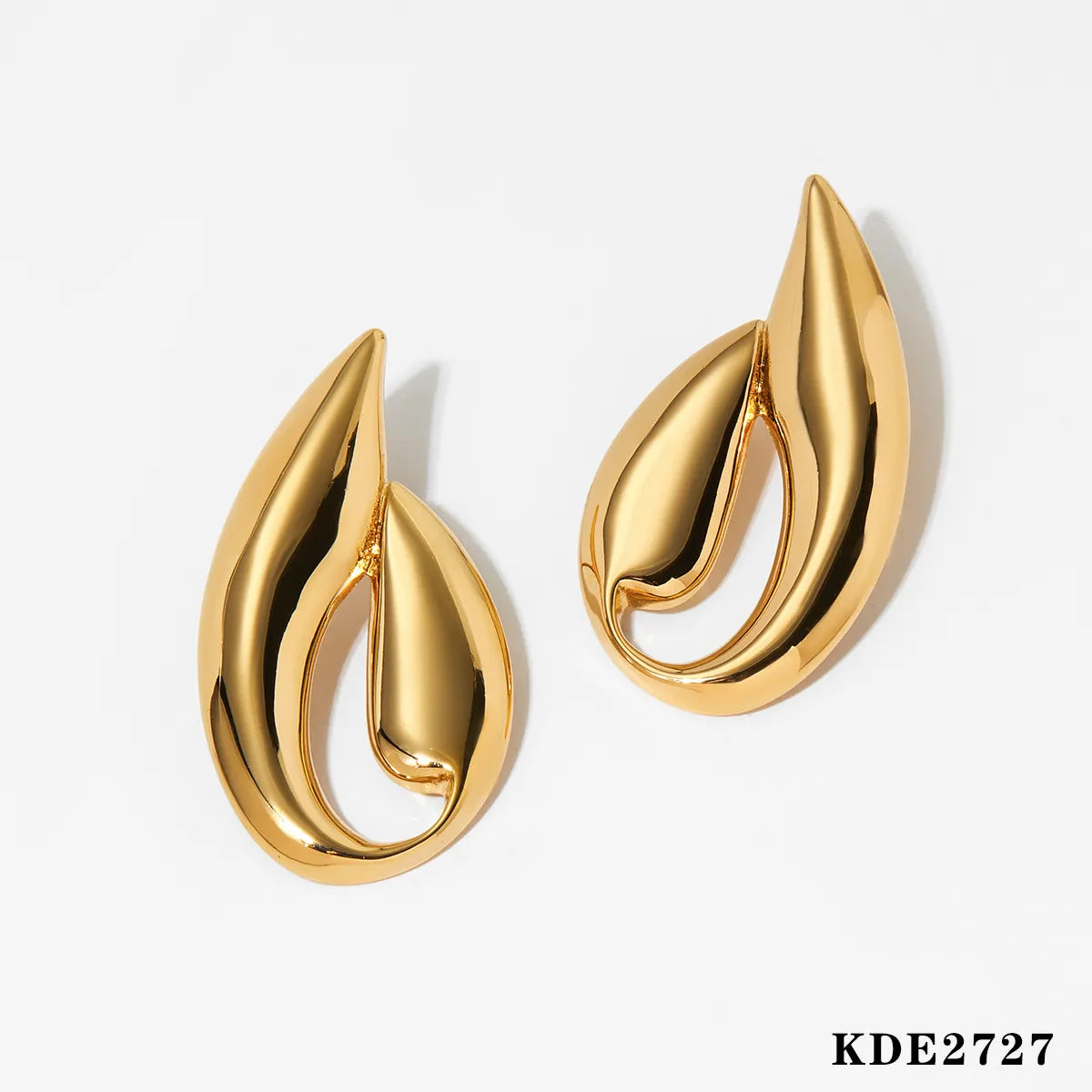 1 Pair Casual Modern Style Artistic Water Droplets 304 Stainless Steel 16K Gold Plated White Gold Plated Gold Plated Ear Studs