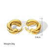 1 Pair Casual Modern Style C Shape Tornado Plating 304 Stainless Steel 18K Gold Plated Ear Studs