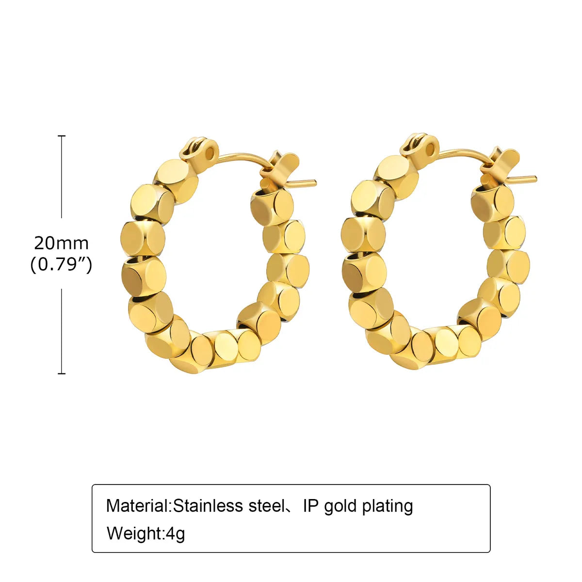 1 Pair Casual Modern Style Circle Plating 201 Stainless Steel Earrings