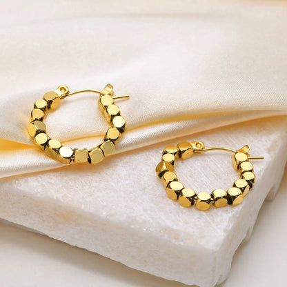 1 Pair Casual Modern Style Circle Plating 201 Stainless Steel Earrings