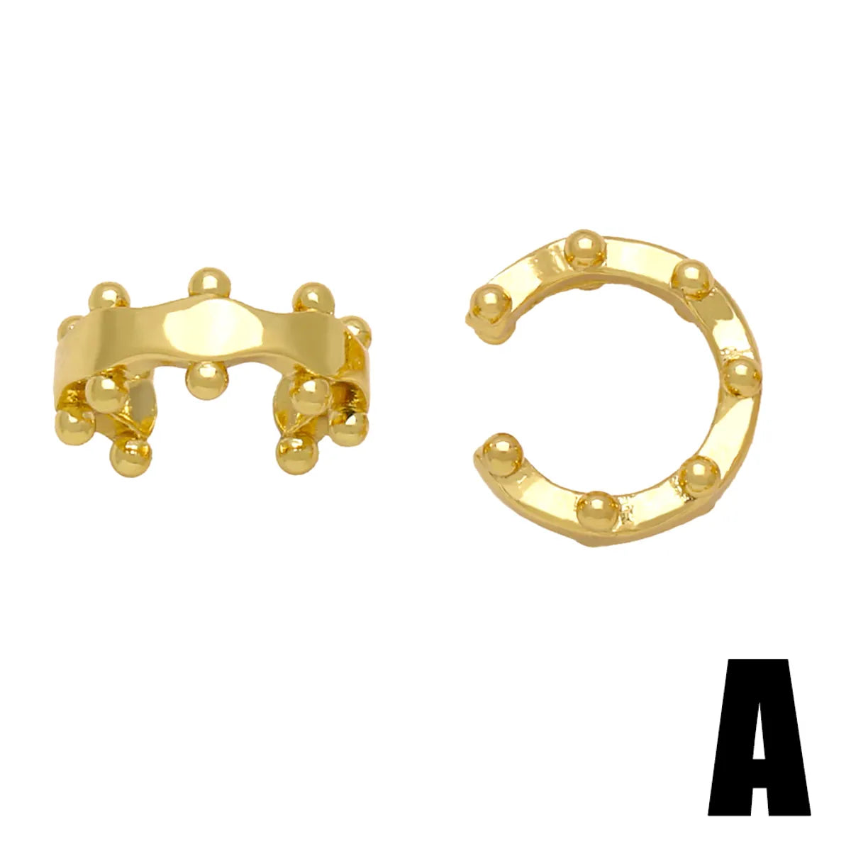 1 Pair Casual Modern Style Geometric Plating Copper 18k Gold Plated Ear Cuffs