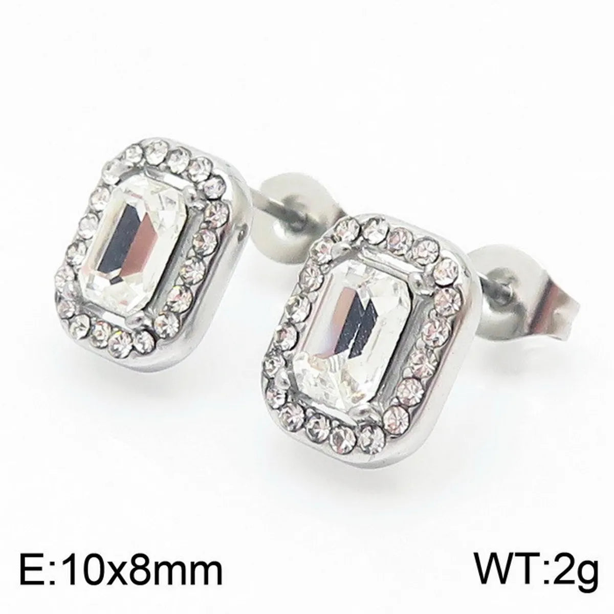 1 Pair Casual Modern Style Heart Shape Plating Inlay Titanium Steel Zircon 18K Gold Plated Ear Studs