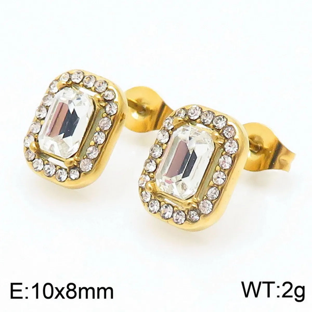 1 Pair Casual Modern Style Heart Shape Plating Inlay Titanium Steel Zircon 18K Gold Plated Ear Studs