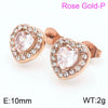 1 Pair Casual Modern Style Heart Shape Plating Inlay Titanium Steel Zircon 18K Gold Plated Ear Studs