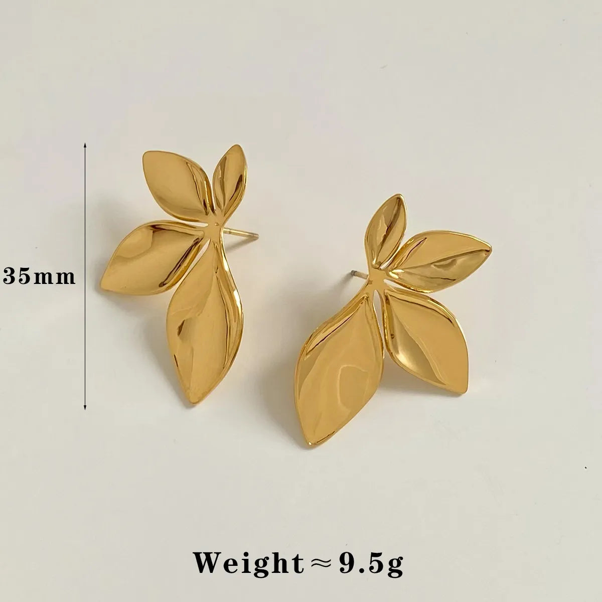 1 Pair Casual Modern Style Leaves Flower Plating 304 Stainless Steel 16K Gold Plated White Gold Plated Gold Plated Ear Studs